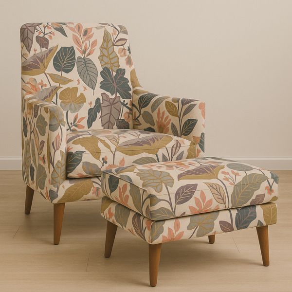 Delia Botanical Upholstery Fabric: Modern Upholstery with Nature-Inspired Elegance
