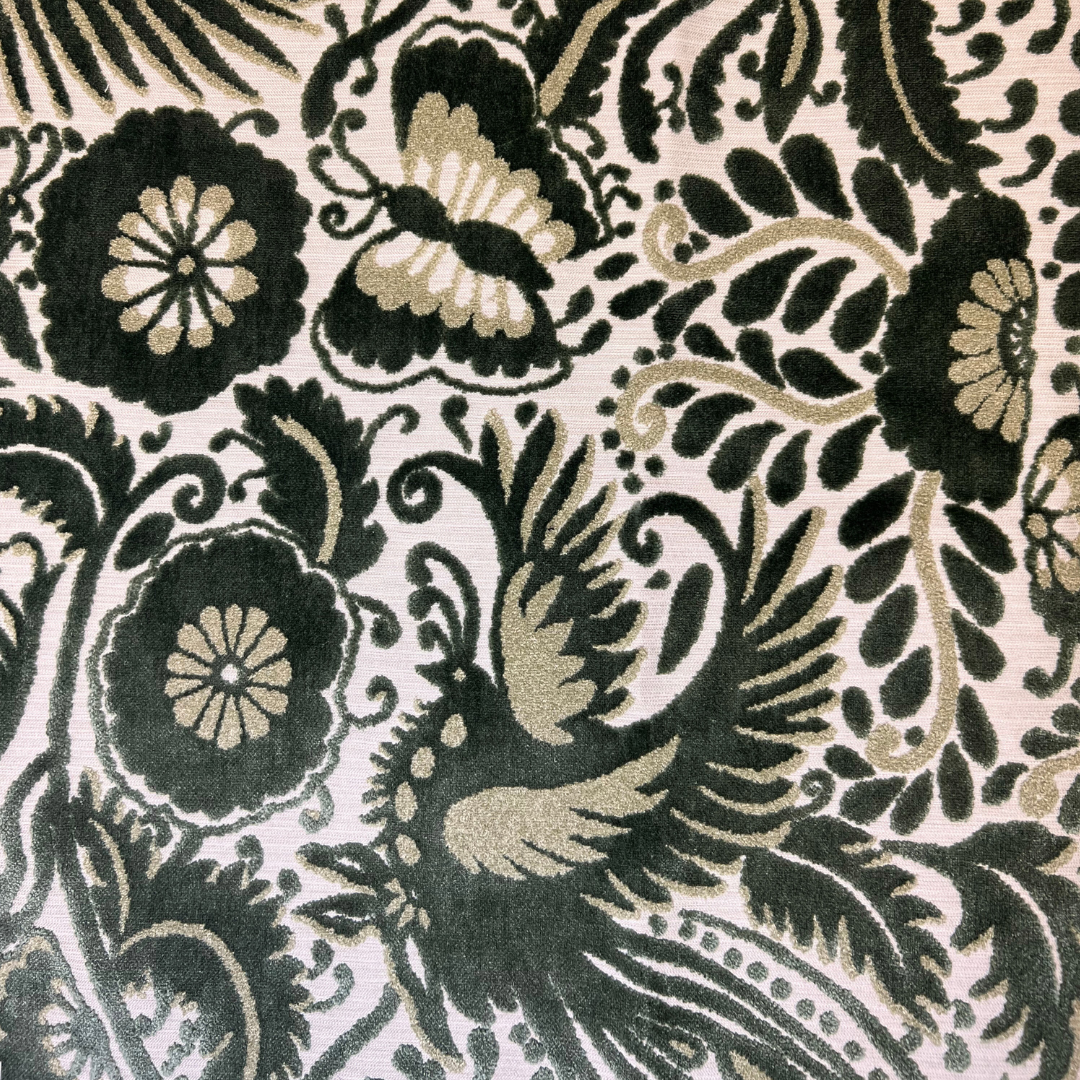 A Timeless Connection to Nature: Mexican Tradition with Otomi Cut Velvet Upholstery Fabric