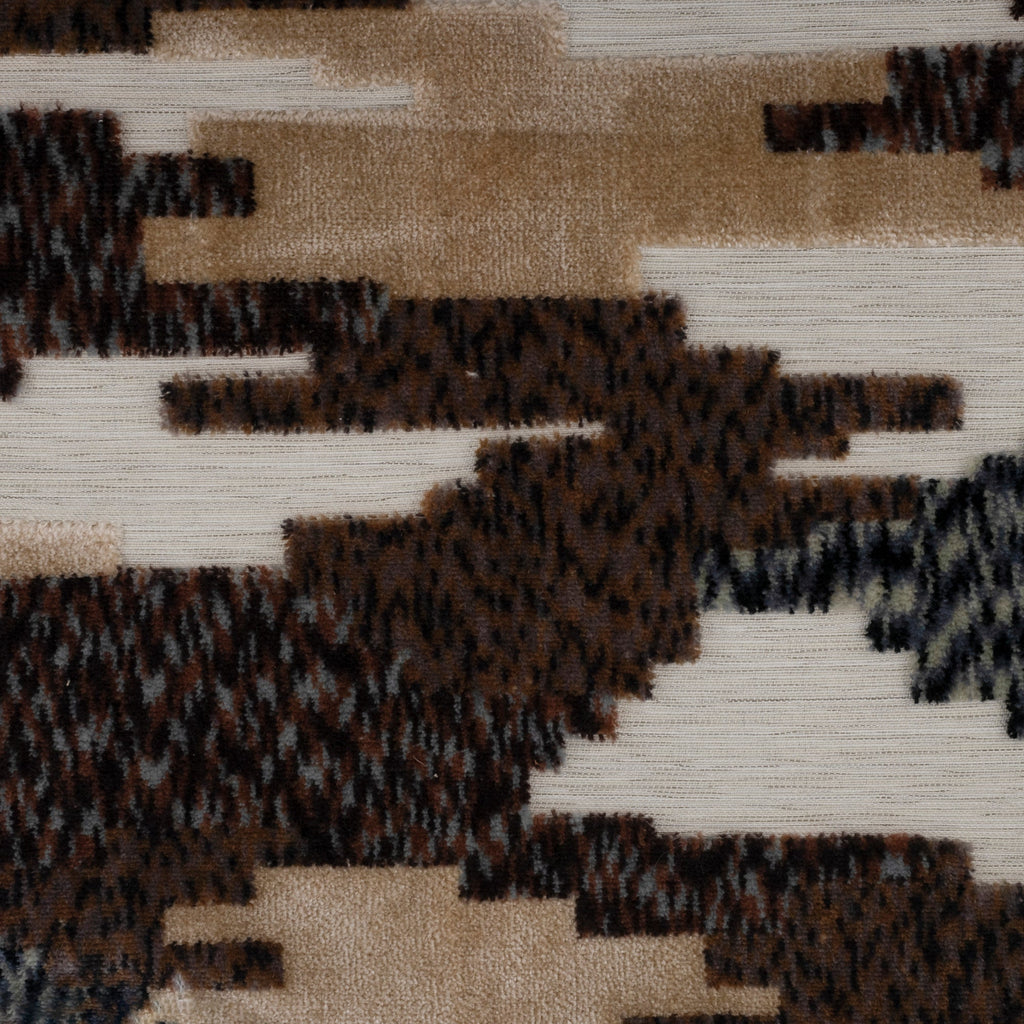 NEW - CADIZ - GEOMETRIC PATTERN CUT VELVET UPHOLSTERY FABRIC BY THE YARD