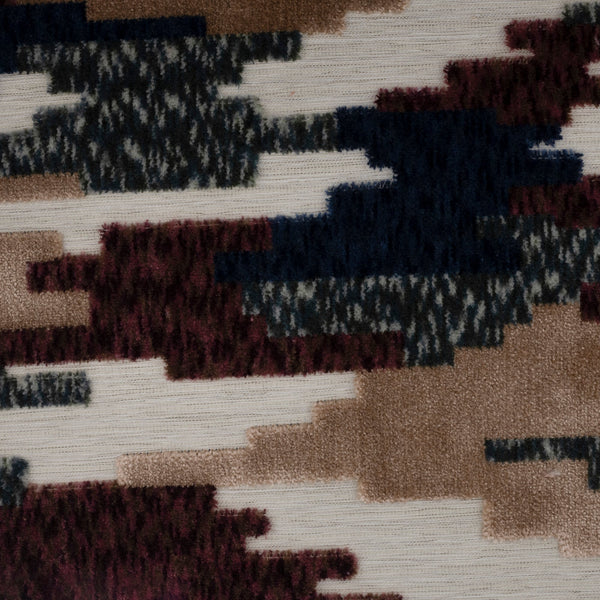 NEW - CADIZ - GEOMETRIC PATTERN CUT VELVET UPHOLSTERY FABRIC BY THE YARD