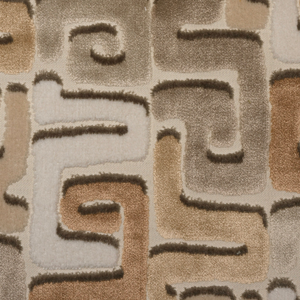 NEW - DEKA- GEOMETRIC CUT VELVET UPHOLSTERY FABRIC BY THE YARD