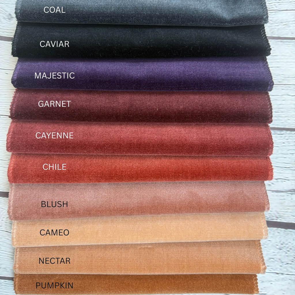 NEW - MILA - MINI MOHAIR SOFT PLAIN VELVET UPHOLSTERY FABRIC BY THE YARD