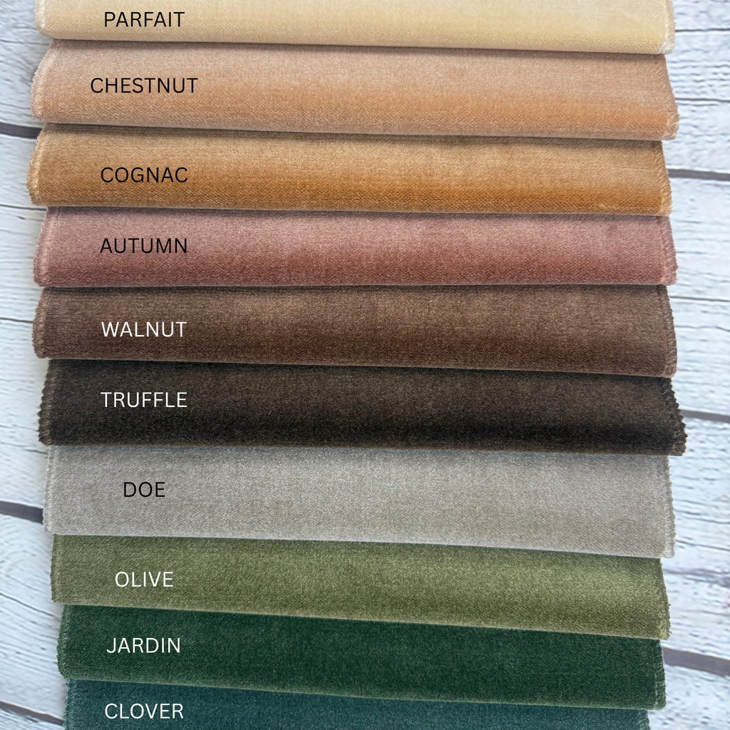 NEW - MILA - MINI MOHAIR SOFT PLAIN VELVET UPHOLSTERY FABRIC BY THE YARD