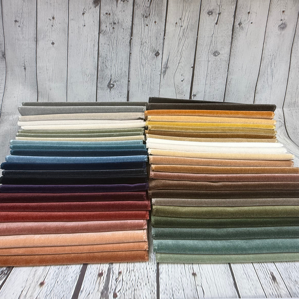 NEW - MILA - MINI MOHAIR SOFT PLAIN VELVET UPHOLSTERY FABRIC BY THE YARD