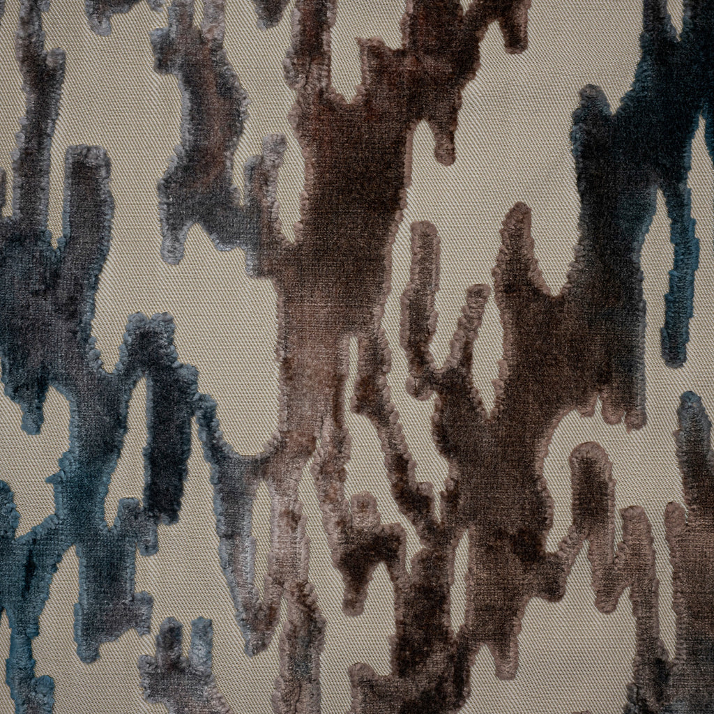 NEW - MONTEGO - PRINTED RAYON CUT VELVET JACQUARD DESIGN UPHOLSTERY FABRIC BY THE YARD