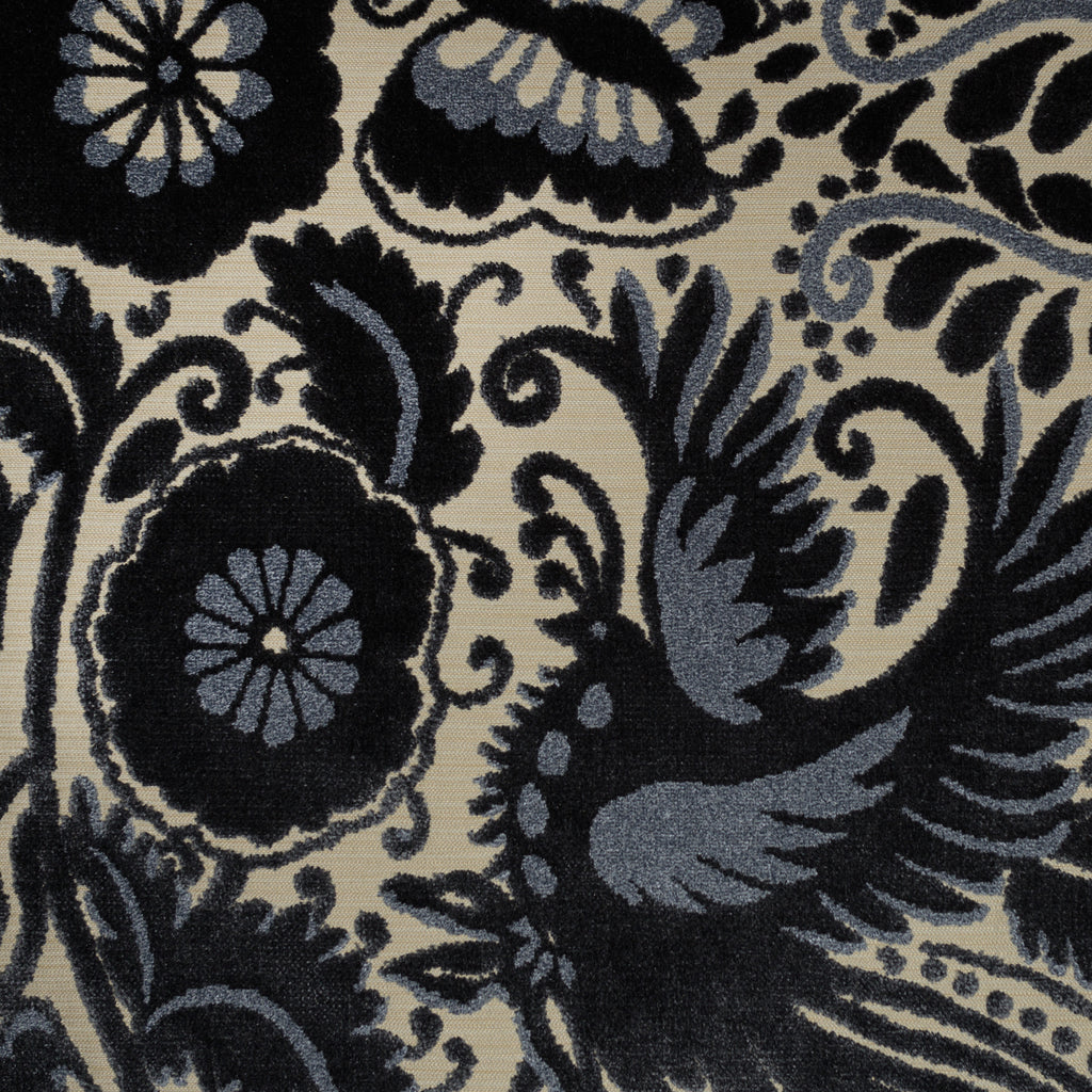 NEW - OTOMI - MEXICAN OTOMI PATTERN CUT VELVET UPHOLSTERY FABRIC BY THE YARD