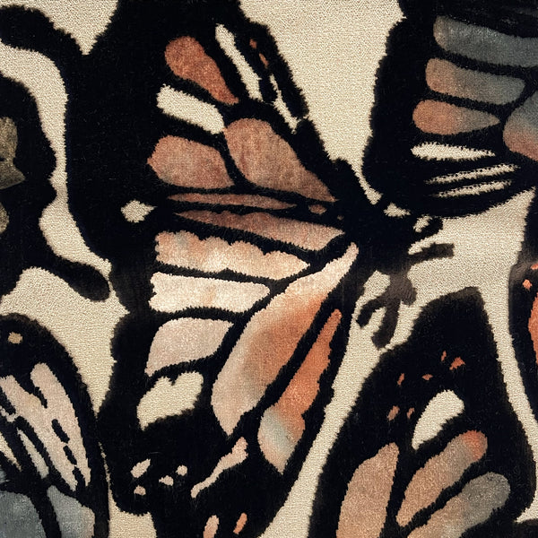 NEW - FLUTTER - BUTTERFLY PATTERN CUT VELVET UPHOLSTERY FABRIC BY THE YARD