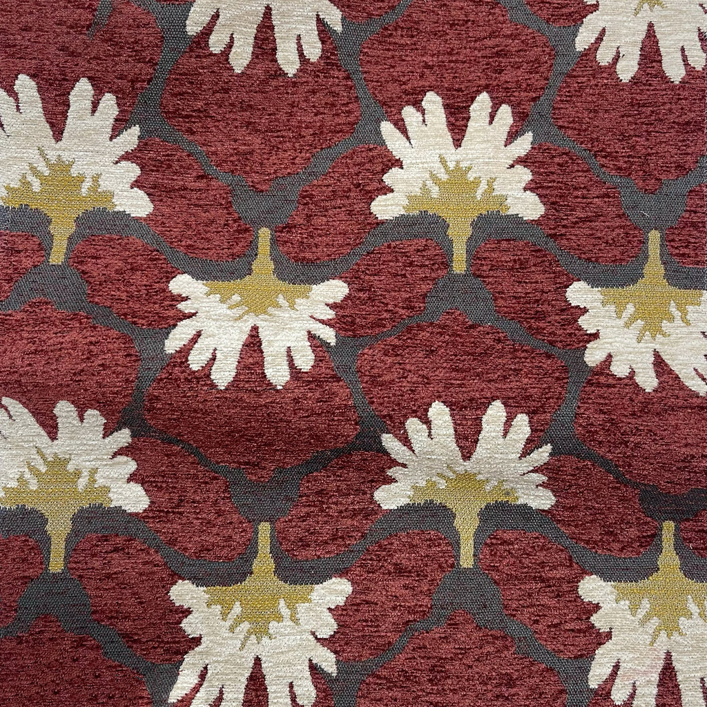 BATTERY - FLORAL PATTERN HEAVY CHENILLE UPHOLSTERY FABRIC BY THE YARD