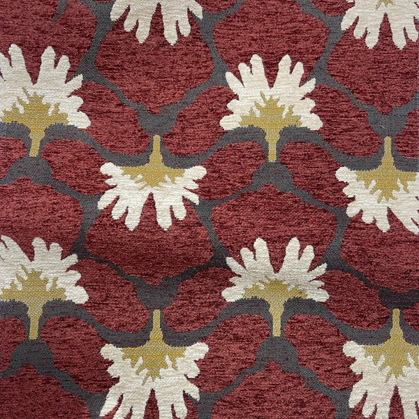 BATTERY - FLORAL PATTERN HEAVY CHENILLE UPHOLSTERY FABRIC BY THE YARD