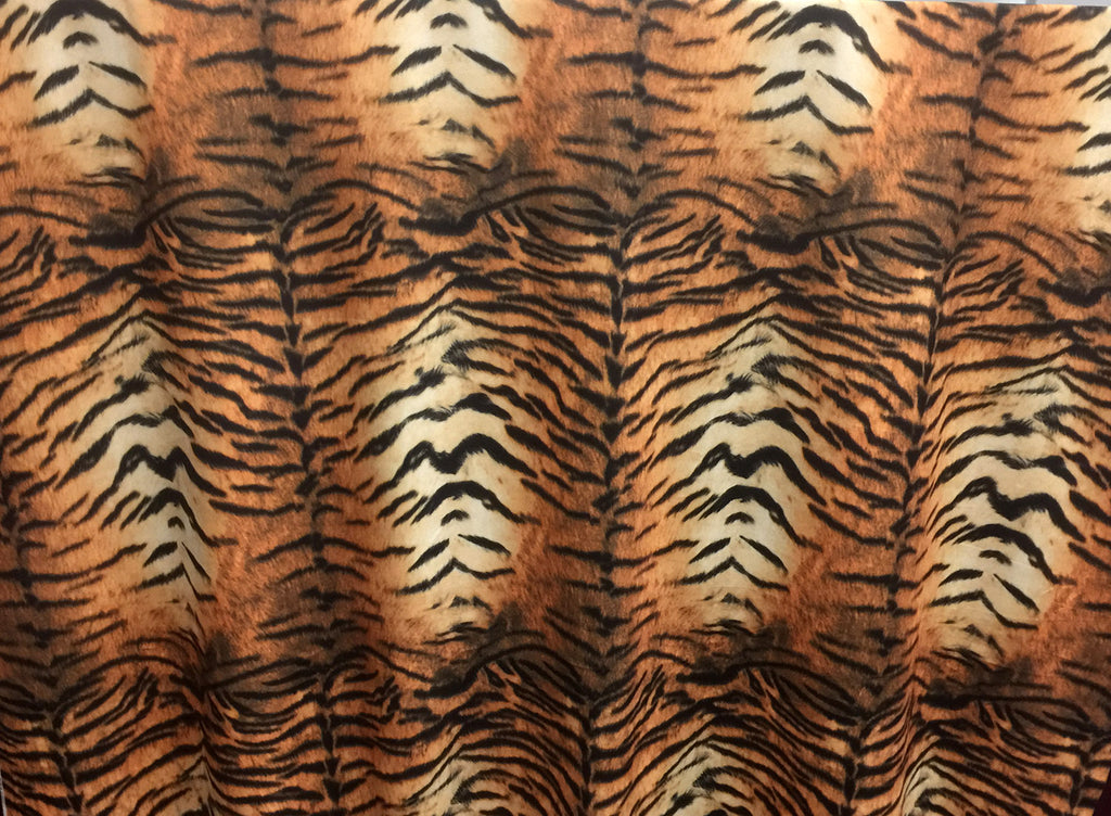 SAFARI - TIGER, LA ZOO SHORT PILE VELVET DRAPERY AND UPHOLSTERY FABRIC BY THE YARD