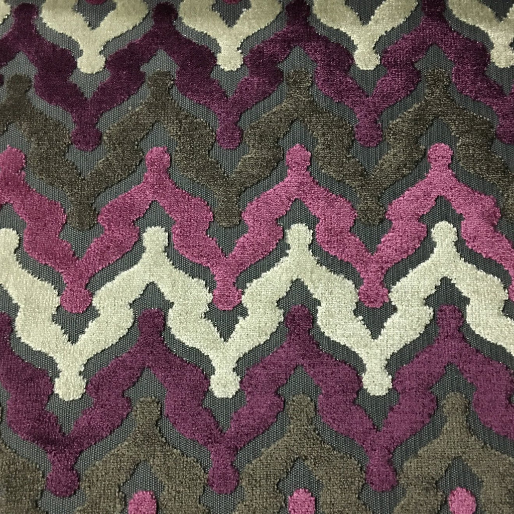Lennon - Cut Velvet Fabric Drapery & Upholstery Fabric by the Yard - Available in 8 Colors - Amethyst - Top Fabric - 7