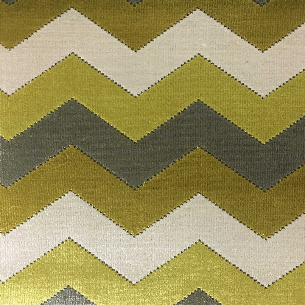 Longwood - Bold Chevron Pattern Cut Velvet Upholster Fabric by the Yard - Available in 10 Colors - Curry - Top Fabric - 8