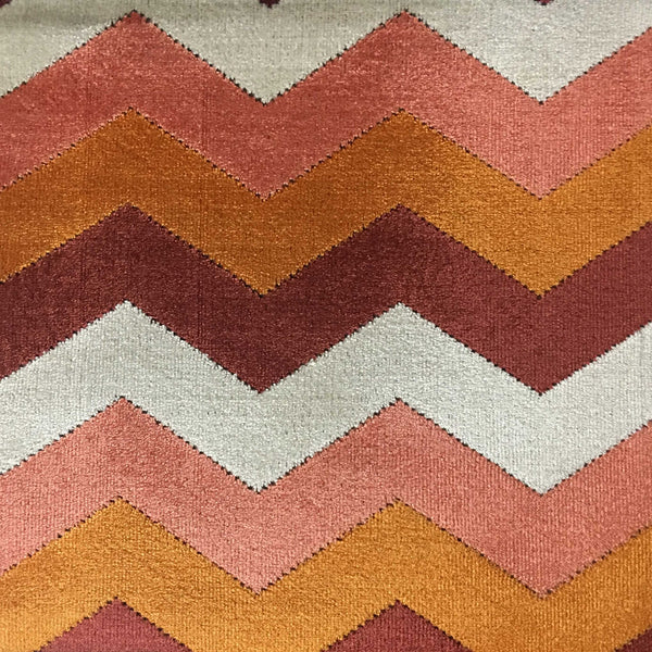 Longwood - Bold Chevron Pattern Cut Velvet Upholster Fabric by the Yard - Available in 10 Colors - Driftwood - Top Fabric - 1