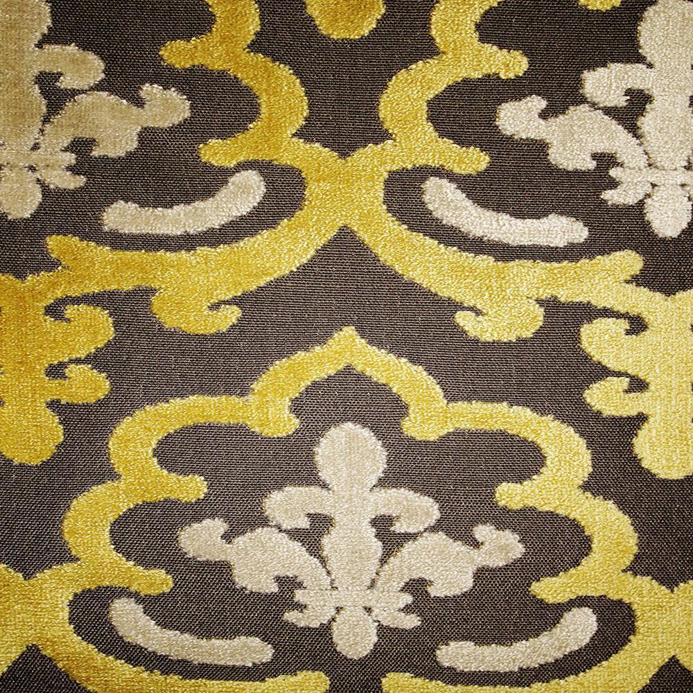 Temple - Cut Velvet Fabric Damask Pattern Drapery & Upholstery Fabric by the Yard - Available in 9 Colors - Golden - Top Fabric - 7