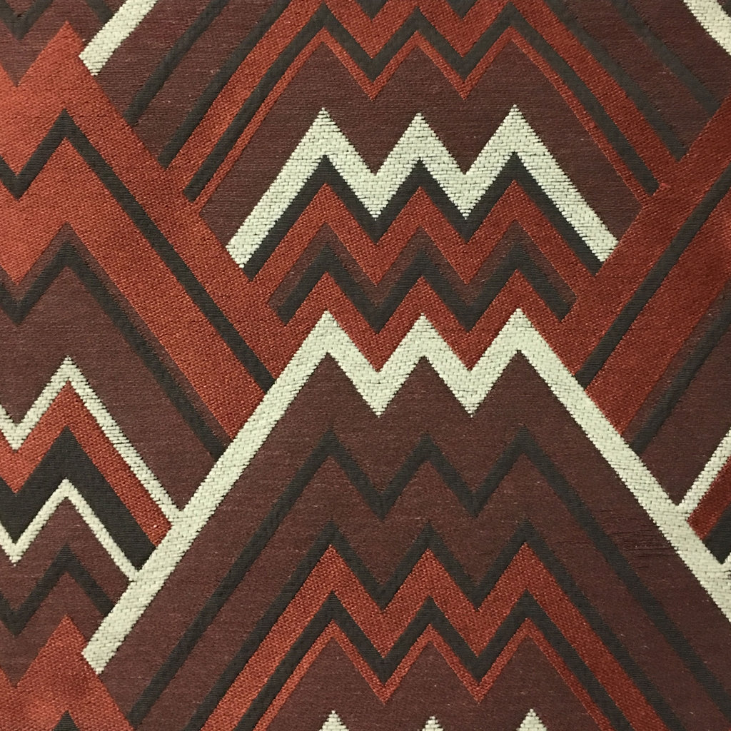 Mesa - Mixed Construction Geometric Pattern Cotton Blend Upholstery Fabric by the Yard - Available in 8 Colors - Sunset - Top Fabric - 5