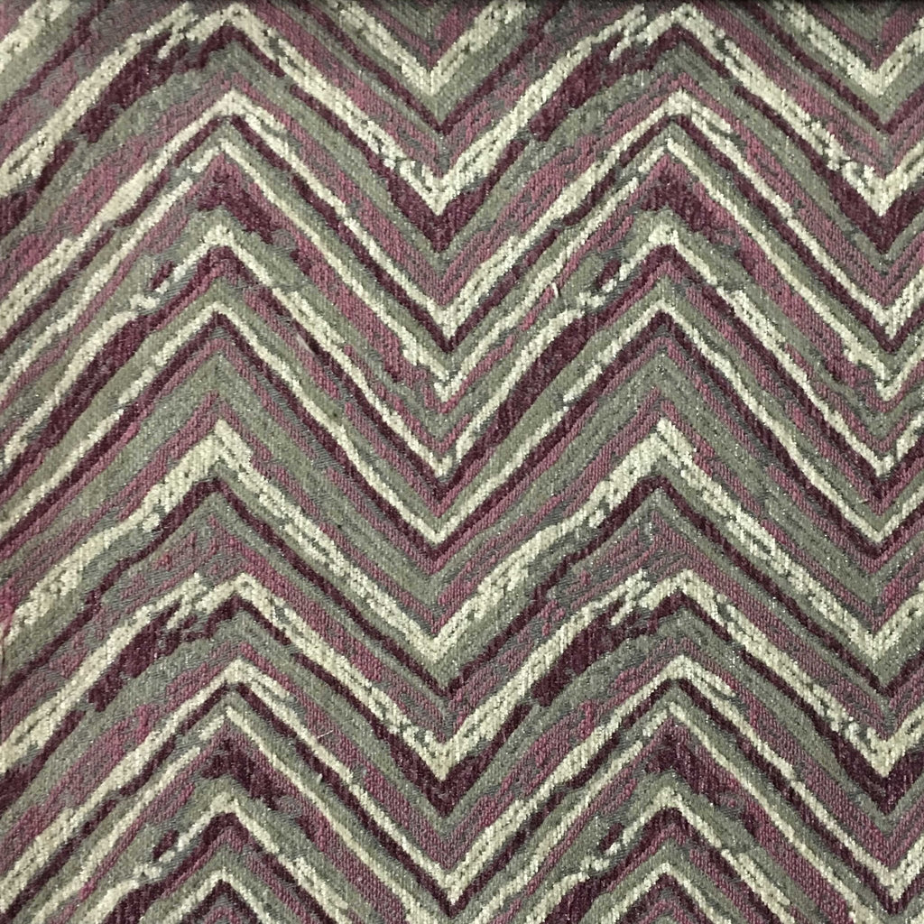 Norwich - Chevron Pattern Heavy Chenille Upholstery Fabric by the Yard - Available in 8 Colors - Amethyst - Top Fabric - 4