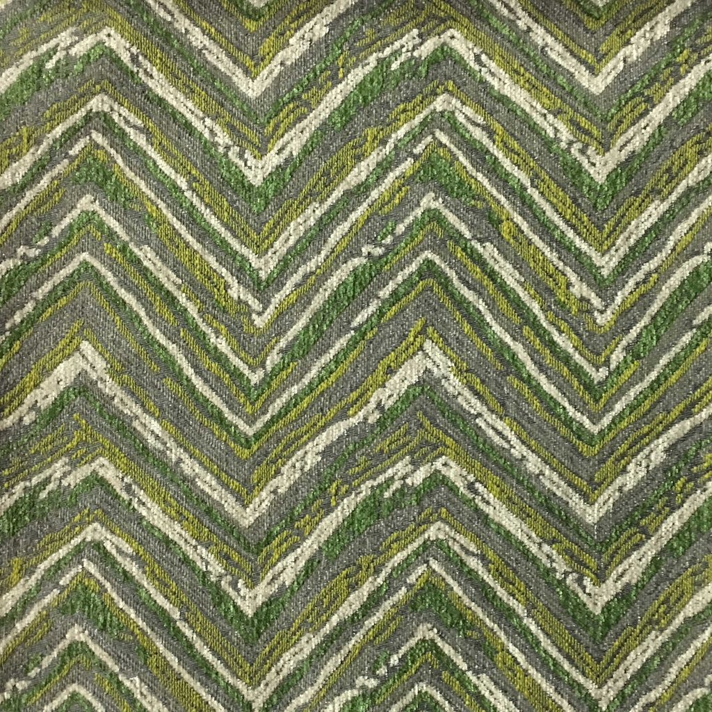 Norwich - Chevron Pattern Heavy Chenille Upholstery Fabric by the Yard - Available in 8 Colors - Grass - Top Fabric - 6