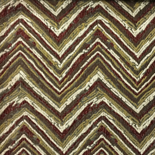 Norwich - Chevron Pattern Heavy Chenille Upholstery Fabric by the Yard - Available in 8 Colors - Zinc - Top Fabric - 1