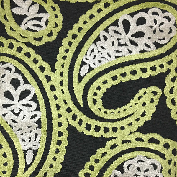 Victoria - Bold Paisley Cut Velvet Upholstery Fabric by the Yard - Available in 10 Colors - Golden - Top Fabric - 4